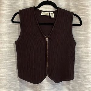 𝅺Brown Wool Zip Vest